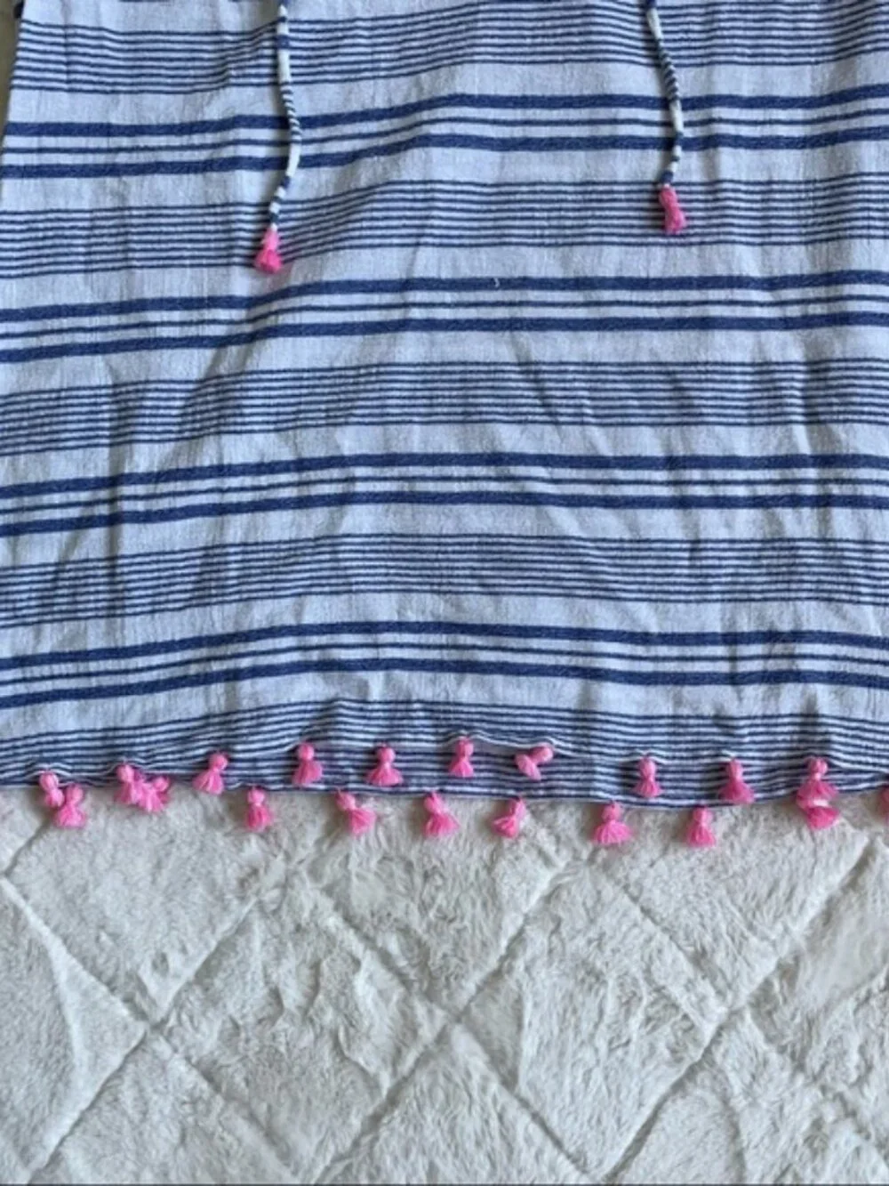Vineyard Vines | Bungalow Stripe Tunic Top Tassels Embroidered | Size Large